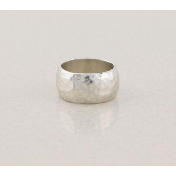 Sterling Silver Hammered Band Ring Thick Cigar Band Silpada Size 6 1/2 - Picture 5 of 8